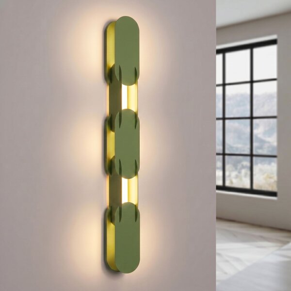 LED Wandlampe dimmbar Push-DIM Olivgrün 3000K H:91 cm
