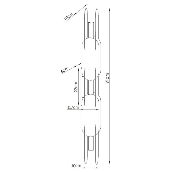 LED Wandlampe dimmbar Push-DIM Ockerrot 3000K H:91 cm