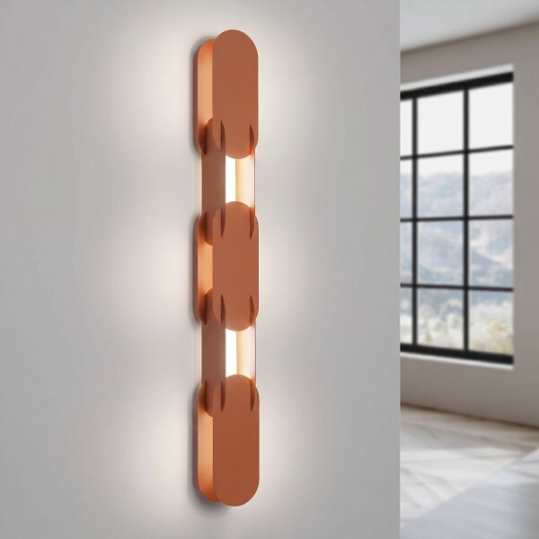 LED Wandleuchte dimmbar Push-DIM Ockerrot 4000K H:91 cm