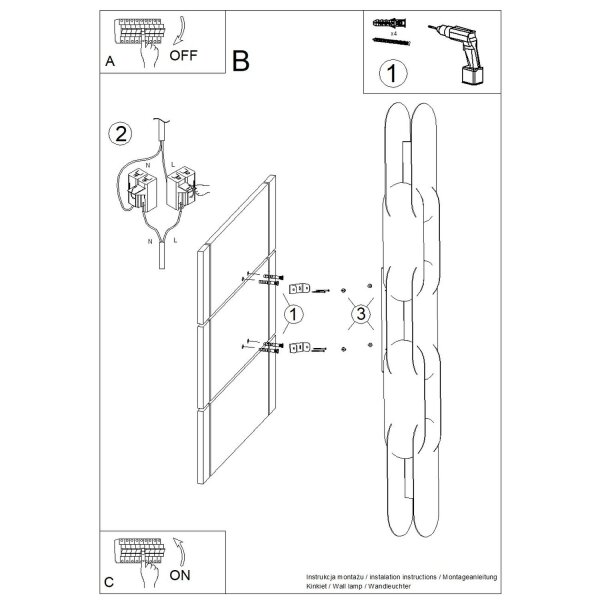 LED Wandleuchte dimmbar Push-DIM Weiß 4000K H:91 cm