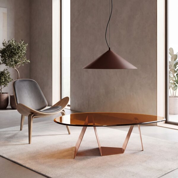 LED Hängelampe TRIAC dimmbar Beige 4000K rund Ø50 cm