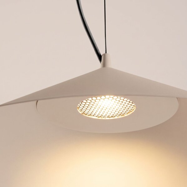 LED Pendelleuchte TRIAC dimmbar Taupe 3000K Ø50 cm rund