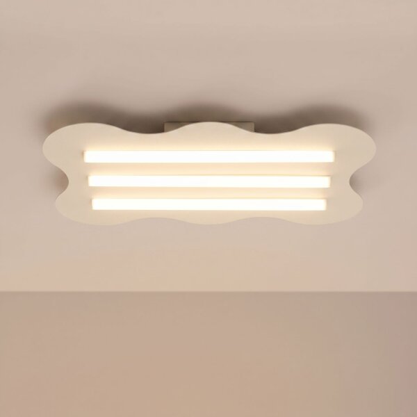 Deckenleuchte Beige S14d 3-flammig L:66 cm dekorativ