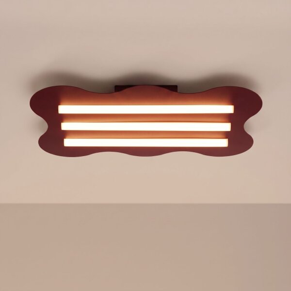 Deckenlampe Burgund S14d 3-flammig L:66 cm dekorativ