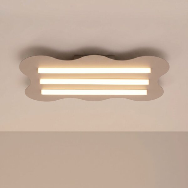 Deckenlampe Taupe S14d 3-flammig L:66 cm dekorativ