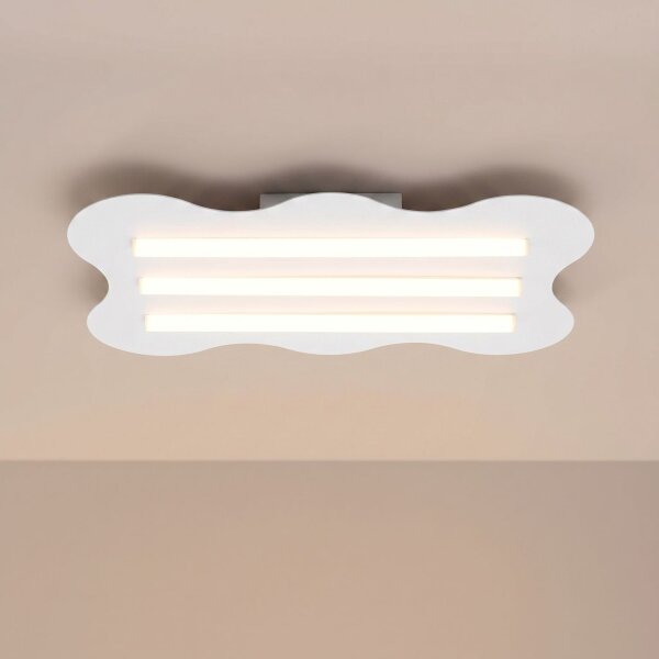 Deckenlampe Modern Metall Weiß S14d 3-flammig L:66 cm