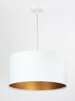 Pendelleuchte ROSIE Wei&szlig; Gold Retro rund Esstisch