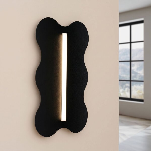Wandlampe Modern Stahl Schwarz S14d H:66 cm dekorativ