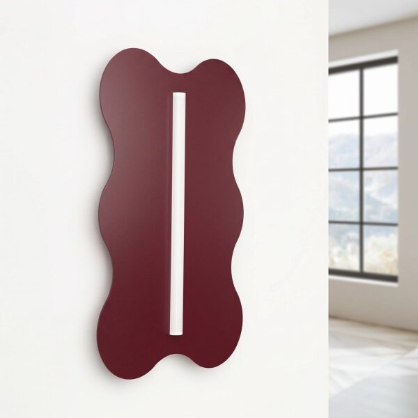 Wandlampe Burgund Stahl S14d H:66 cm Modern dekorativ