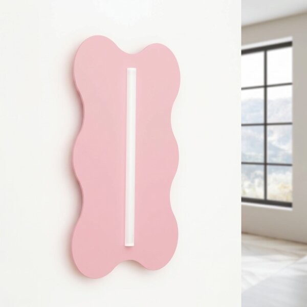 Wandlampe Stahl Pink S14d H:66 cm Modern dekorativ