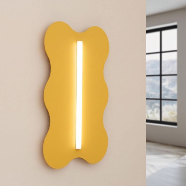 Wandleuchte Gelb Stahl S14d H:66 cm wohnlich dekorativ