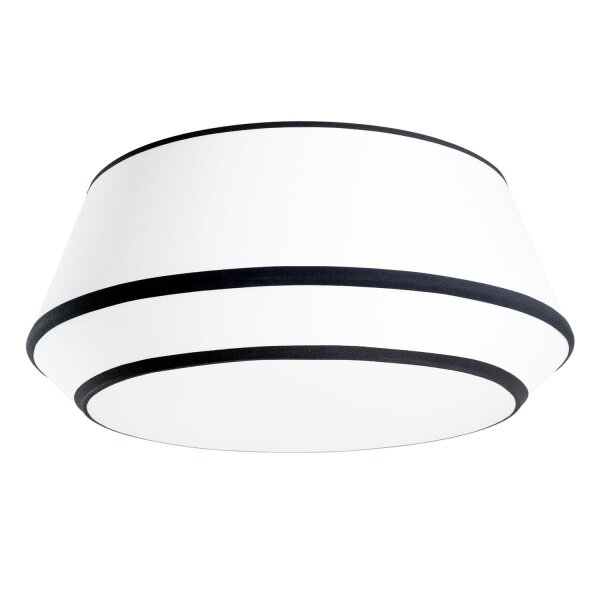 Deckenlampe Weiß Schwarz Pergament E27 3-flammig Ø50 cm