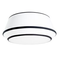 Deckenlampe Weiß Schwarz Pergament E27 3-flammig...