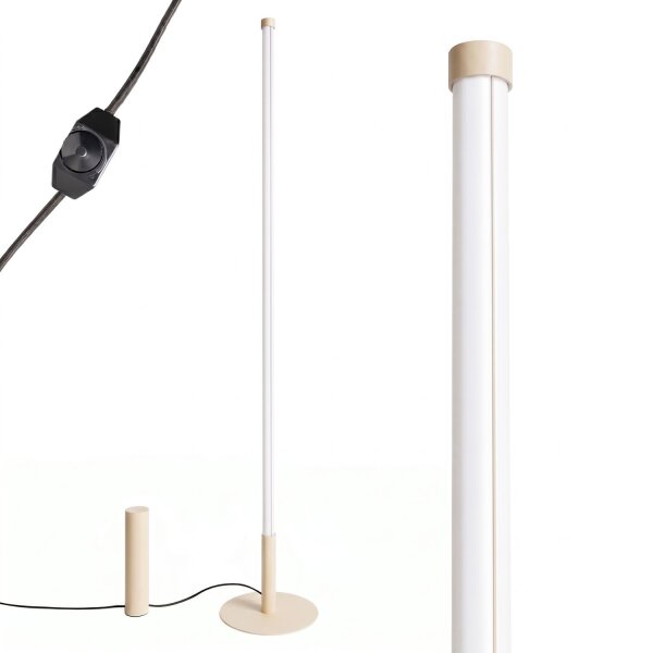 LED Stehleuchte dimmbar Beige 3000K H:150 cm Ø3,5 cm