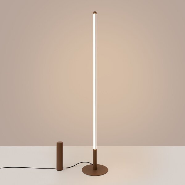 LED Stehlampe dimmbar Braun 3000K H:150 cm Ø3,5 cm