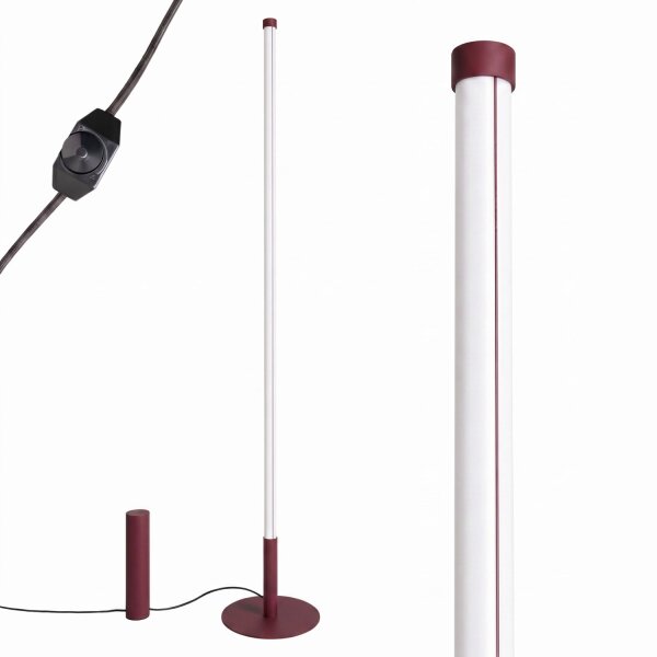 LED Stehleuchte dimmbar Burgund 3000K Ø3,5 cm H:150 cm