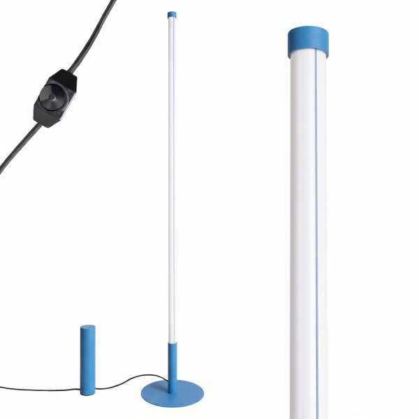 LED Stehlampe dimmbar Hellblau 3000K H:150 cm Ø3,5 cm