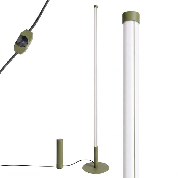 LED Stehleuchte dimmbar Olivgrün 4000K H:150 cm Ø3,5 cm