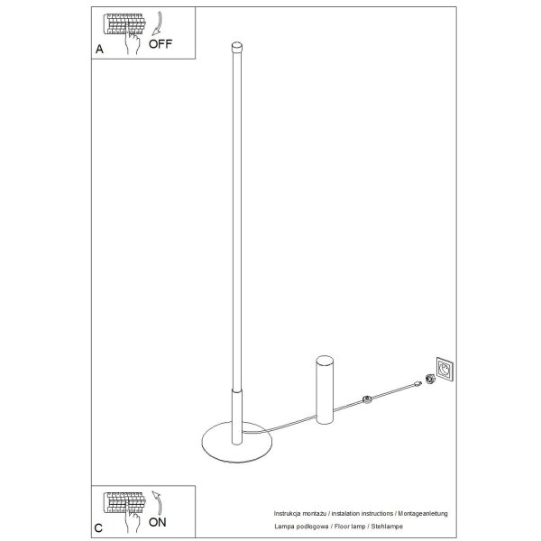 LED Stehlampe dimmbar Pink 3000K H:150 cm Ø3,5 cm