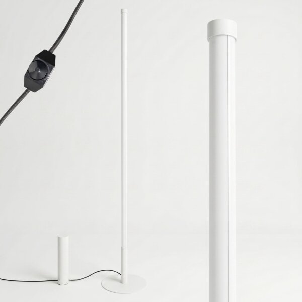 LED Stehlampe dimmbar Weiß Stahl 3000K H:150 cm Ø3,5 cm