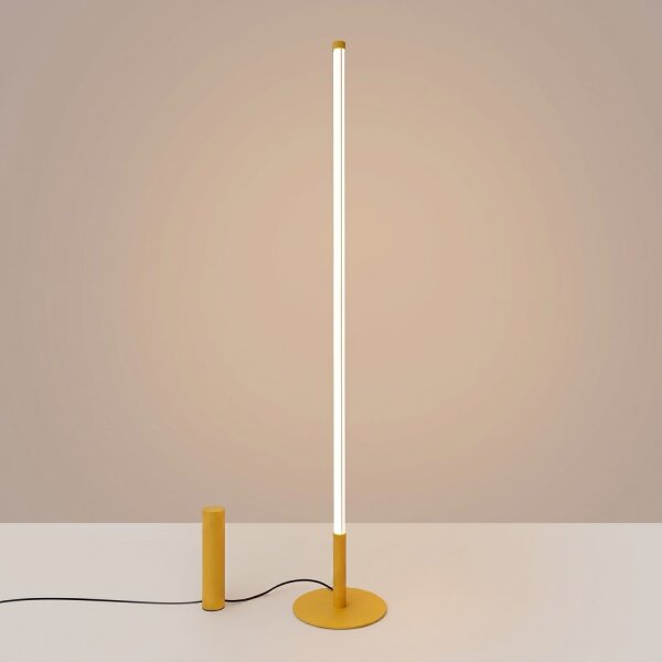 LED Stehleuchte dimmbar Gelb Stahl 3000K 150 cm Ø3,5 cm