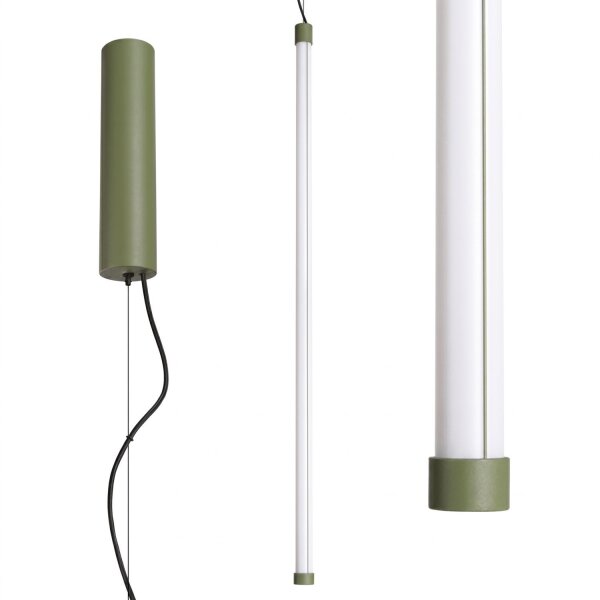 LED Pendelleuchte dimmbar Push-DIM Olivgrün 3000K Ø3 cm