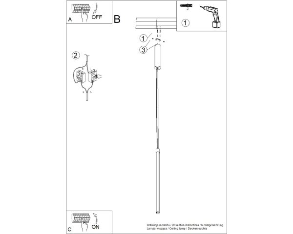 LED Pendelleuchte dimmbar Push-DIM Pfirsich 4000K Ø3 cm