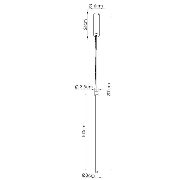 LED Pendelleuchte dimmbar Push-DIM Ockerrot 3000K Ø3 cm