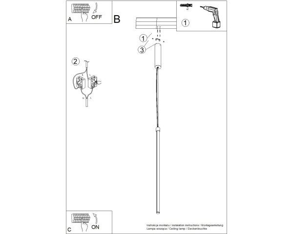 LED Pendelleuchte dimmbar Push-DIM Ockerrot 3000K Ø3 cm