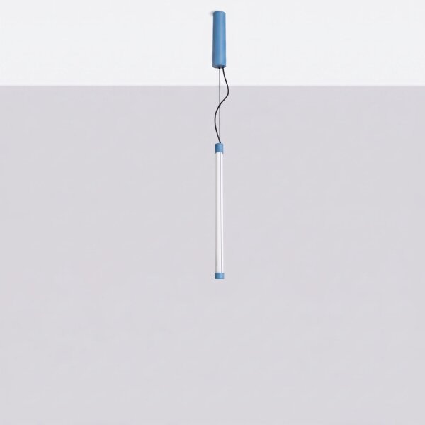 LED Hängelampe dimmbar Hellblau Stahl 3000K B:3 cm