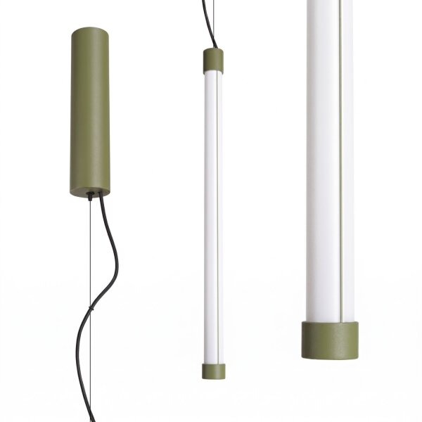 LED Pendelleuchte dimmbar Olivgrün Stahl 4000K B:3 cm
