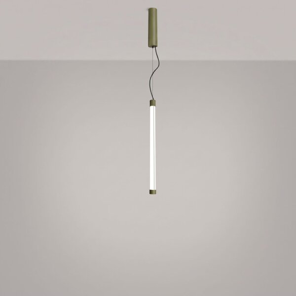 LED Pendelleuchte dimmbar Olivgrün Stahl 4000K B:3 cm