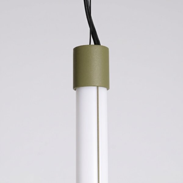 LED Pendelleuchte dimmbar Olivgrün Stahl 4000K B:3 cm