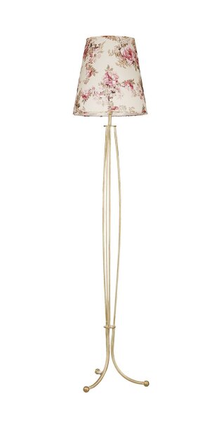 Stehleuchte CRINE Blumen 165cm Shabby Gold Weiß