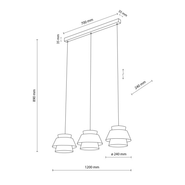 XXL Hängelampe blendarm Beige Natur Grau E27 120 cm