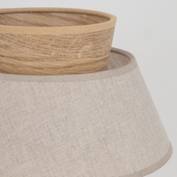 Tischleuchte Beige Natur Grau 38 cm E27 Ø24 cm Modern
