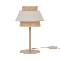 Tischleuchte Beige Natur Grau 38 cm E27 Ø24 cm Modern