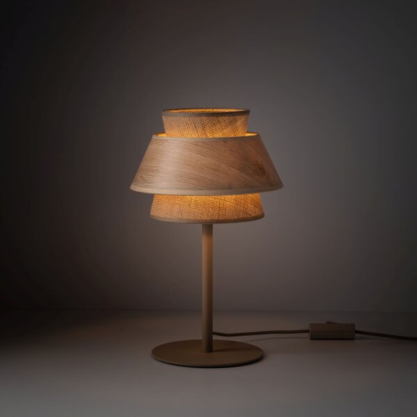 Tischleuchte Beige Natur Ø24 cm 38 cm E27 Ø24 cm Modern