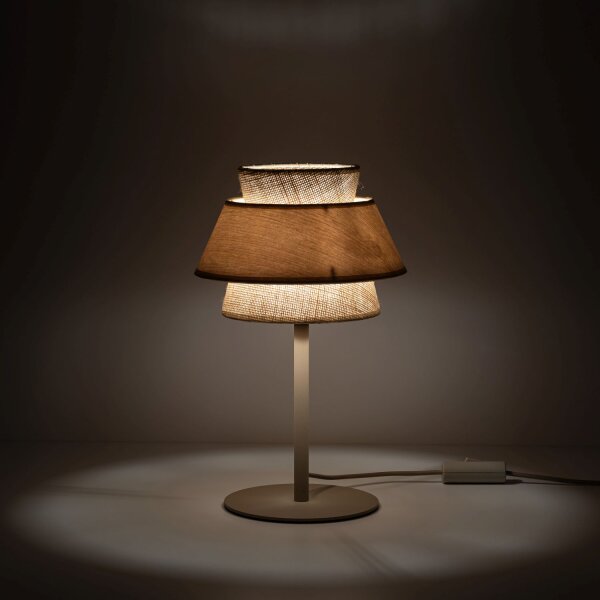 Tischleuchte Beige Natur Ø24 cm 38 cm E27 Ø24 cm Modern