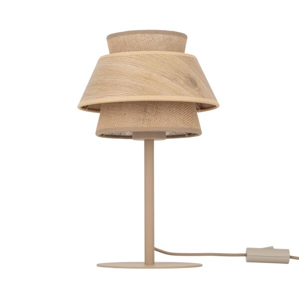 Tischleuchte Beige Natur Ø24 cm 38 cm E27 Ø24 cm Modern