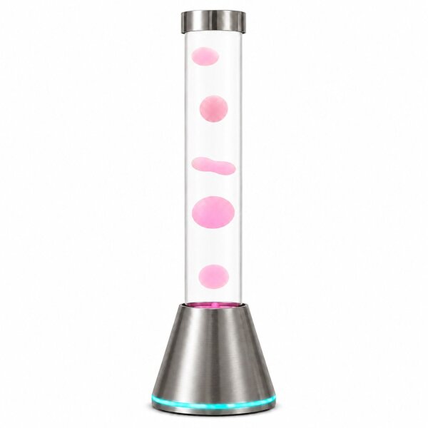 LED Lavalampe in Silber Weiß 74,8 cm hoch Farbwechsel RGB