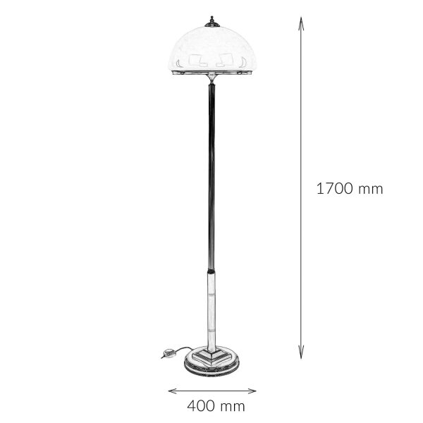 Stehlampe MARLOW in Messing antik 170cm Wohnzimmer