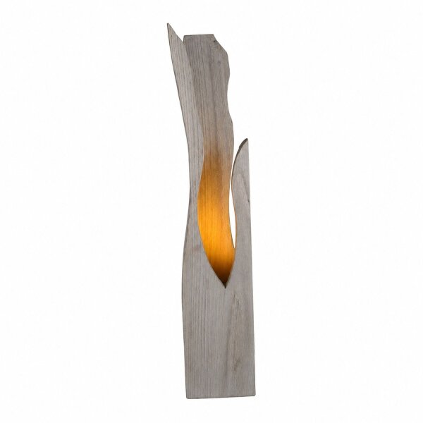 Bodenleuchte klein Holz 85 cm hoch Grau E27