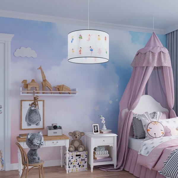 Pendelleuchte Kinder Mädchen Feen E27 Ø40 cm blendarm