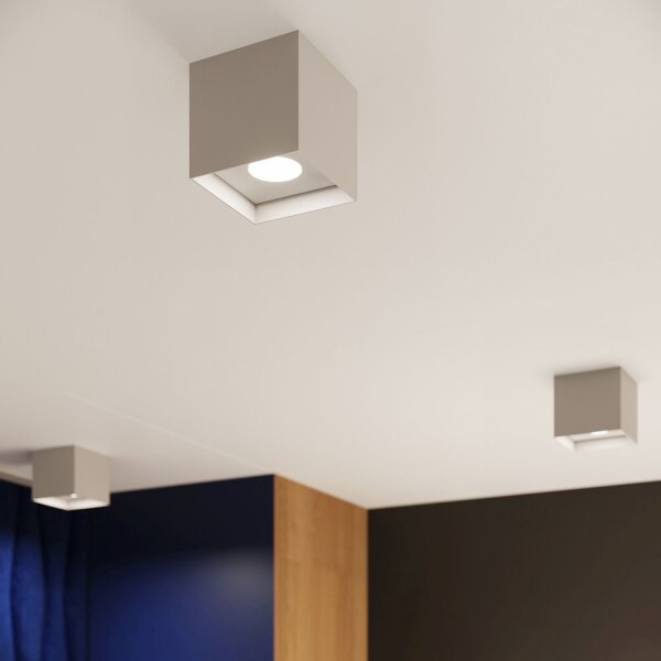 Deckenlampe Aluminium Grau Würfel GU10 B:10 cm Modern