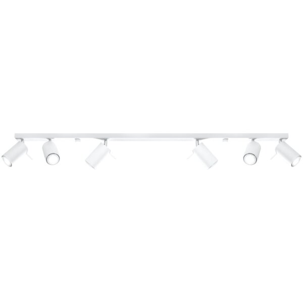 Deckenspot 6-flammig flexibel Weiß Stahl GU10 118 cm