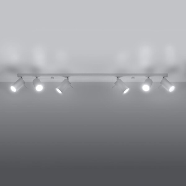 Deckenspot 6-flammig flexibel Weiß Stahl GU10 118 cm