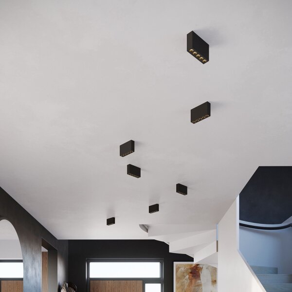 LED Deckenleuchte Schwarz L:13,7 cm 4000 K 1168 lm