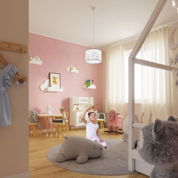 Pendelleuchte Kinder Eulen Jungen Mädchen E27 Ø30 cm