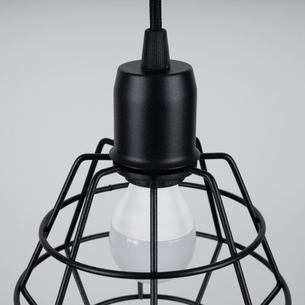 Hängelampe 3-flammig Schwarz Stahl Ø38 cm E14 Industrie